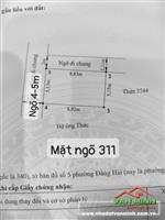 Bán đất mặt ngõ 311 Đằng Hải, lô góc thoáng mát oto qua lại
