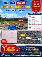 Bán đất ngõ 175 Đằng Hải, Hải An, Hải Phòng