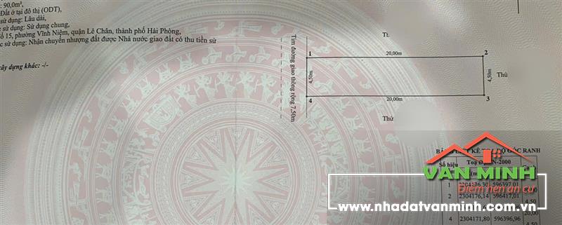 Bán Lô Đất Thiên Lôi Vĩnh Niệm đường 15m