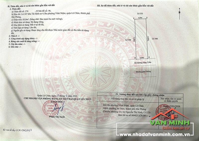 Chuyển nhượng lô đất mặt đường Bùi Viện, Lê Chân (An Biên mới), Hải Phòng