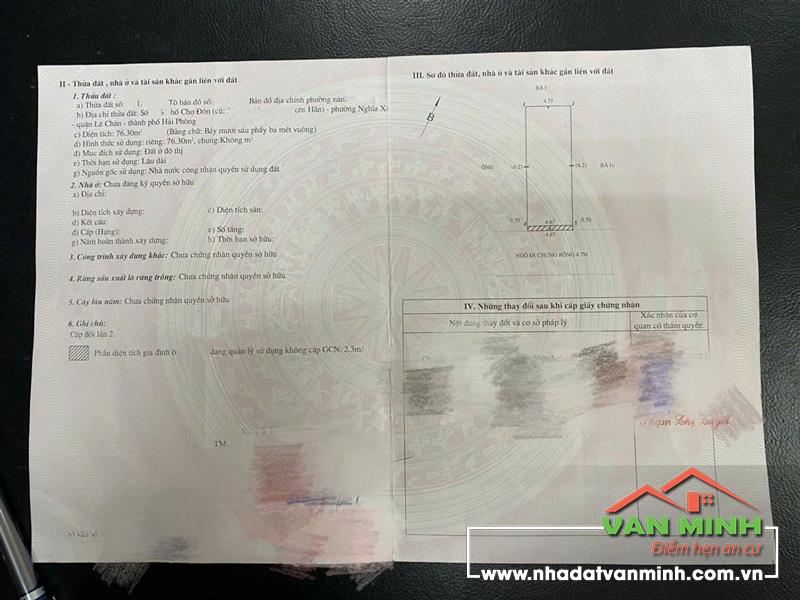 Bán nhà mặt ngõ Thiên Lôi, Chợ Đôn, Hải Phòng.