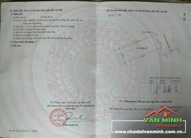 Bán đất TĐC Vườn Hồng, Hải An, Hải Phòng