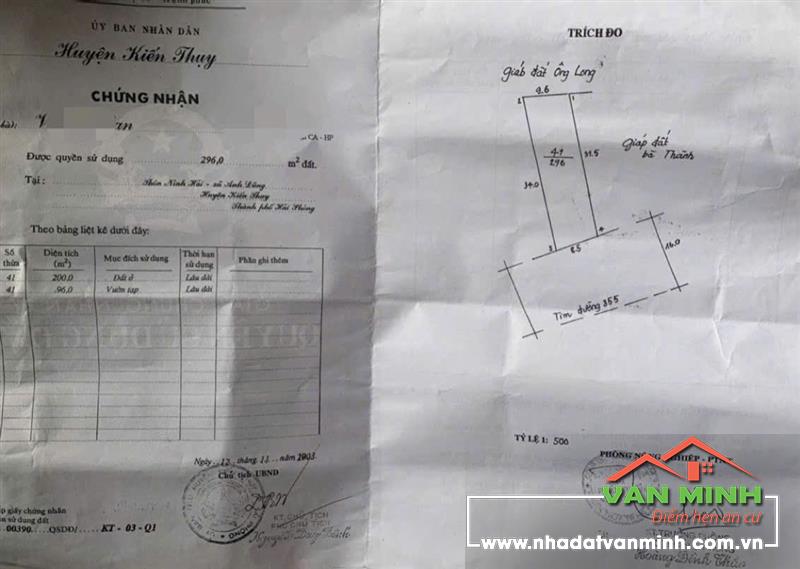 Chuyển nhượng đất mặt đường Vành Đai 2 (đường 355, đoạn Trường cấp 3 Mạc Đĩnh Chi) phường Hưng Đạo, Hải Phòng