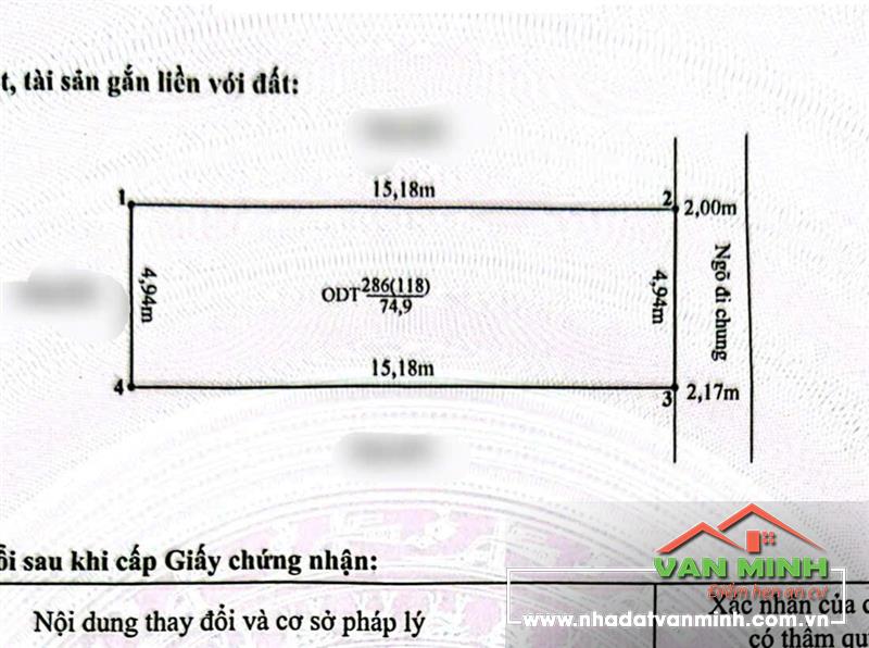 Đất Nguyễn Tường Loan, tuyến 2 Hoàng Minh Thảo, Trần Nguyên Hãn Diện tích ~75m2 , ngang 4.94m , sâu 15.18m  Giá 4,39 tỷ 