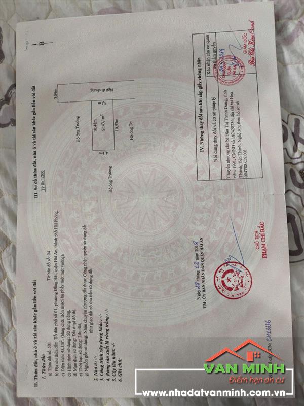 Bán nhà mặt ngõ Đằng Hải, Hải An, Hải Phòng