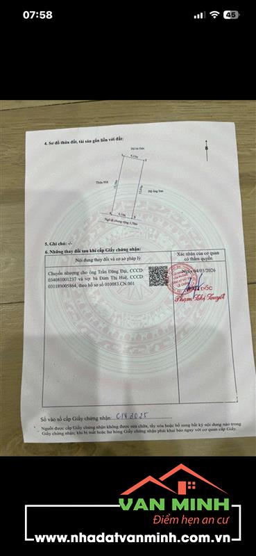 Chuyển nhượng lô đất Thiên Lôi, An Biên, Hải Phòng