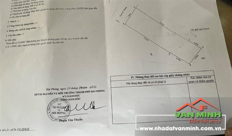 Bán đất mặt đường Hào Khê Lê Chân Hải Phòng