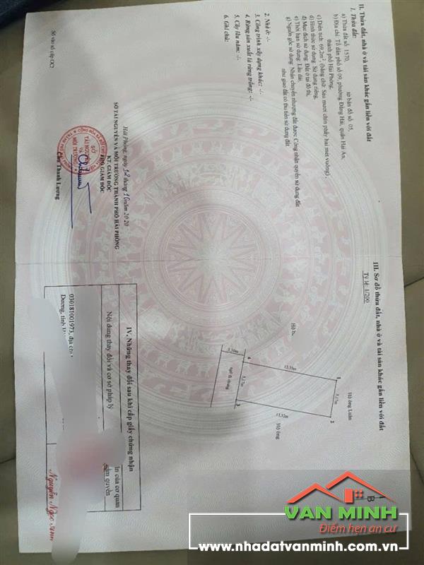 Bán đất TĐC Bắc Cầu, Hải An, Hải Phòng