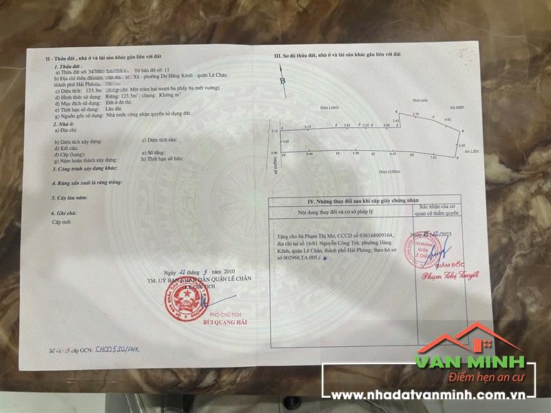Bán đất mặt đường Miếu Hai Xã Lê Chân Hải Phòng