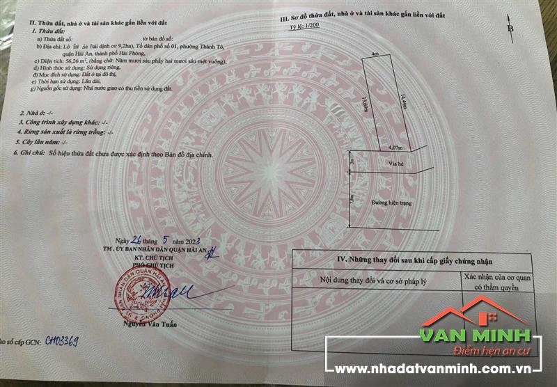 Bán đất TĐC 9.2 ha, Thành Tô, Hải An, Hải Phòng