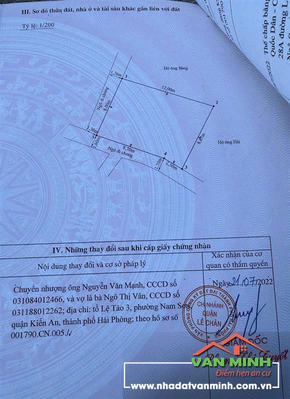 Bán nhà mặt ngõ Chợ Hàng, Lê Chân, Hải Phòng
