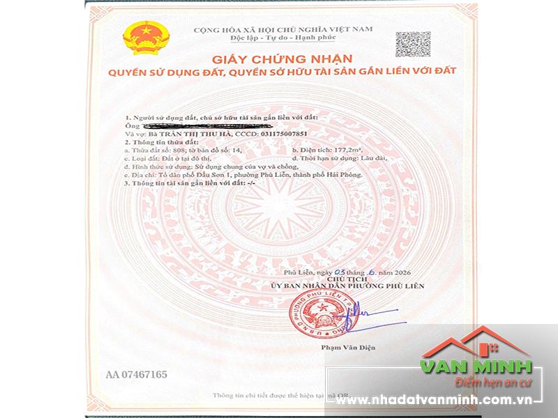 Chuyển nhượng lô đất tại ngõ 18 đường Tô Phong, Đẩu Sơn 1, phường Phù Liễn, Kiến An, Hải Phòng