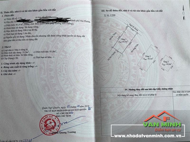 Bán nhà 2,5 tầng dân xây độc lập phố Đông Khê, An Đà