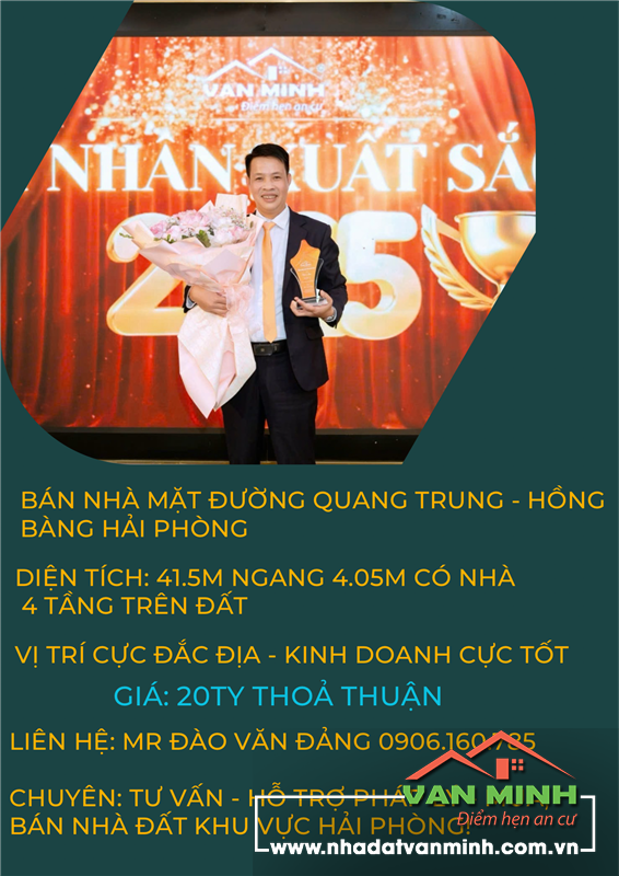 Bán nhà mặt đường Quang Trung Lê Chân Hải Phòng