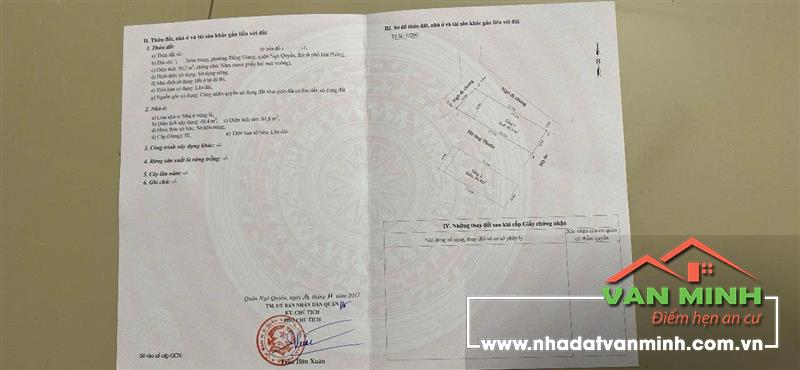 Bán nhà trong ngõ đường Văn Cao, Ngô Quyền, Hải Phòng