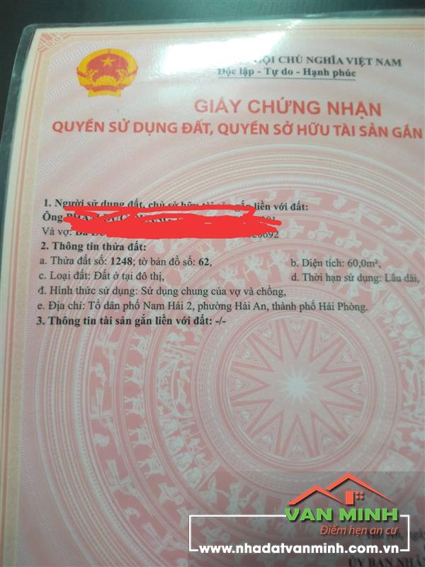 Bán đất trục 30m khu tđc Nam Hải, Hải An, Hải Phòng