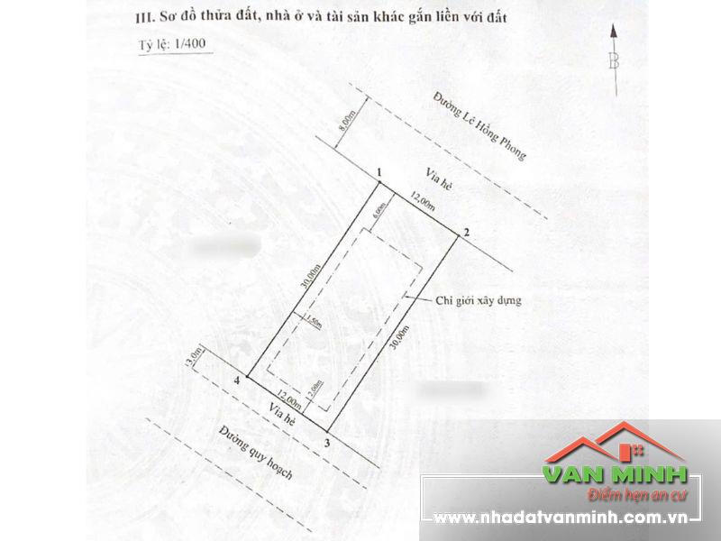 Bán đất 360m2 mặt đường lô 15B Lê Hồng Phong, Hải An, Hải Phòng