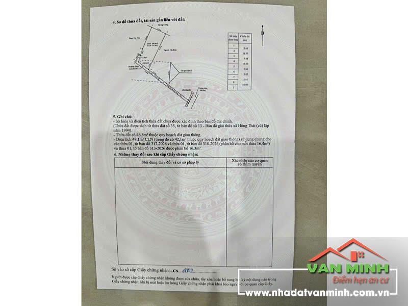 Chuyển nhượng lô đất xóm 4 Đào Yêu, Hồng Thái, An Dương, Hải Phòng