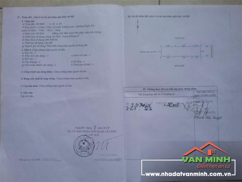 Bán đất tại Nguyễn Tường Loan Lê Chân Hải Phòng