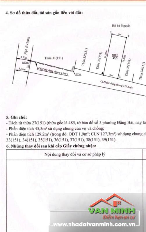 Bán đất Đằng Hải giá rẻ ngõ 3m oto vào đất